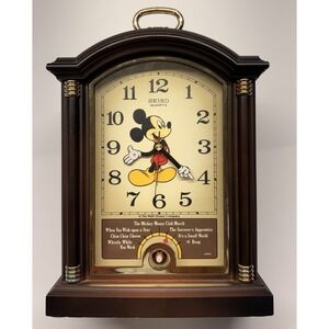 Seiko Japan Disney Mickey Mouse Clock Alarm Quartz Musical Tested Works READ